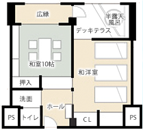 和洋室3ベッド間取り