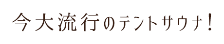 今大流行のテントサウナ！