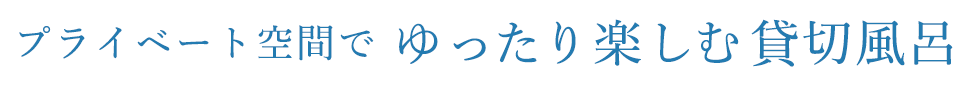 プライベート空間でゆったり楽しむ貸切風呂。