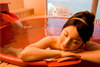 Guest room with semi-outdoor hot spring bath
