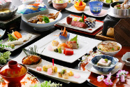 Lots of fish and Nagasaki beef kaiseki (banquet dishes)